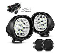 NVETJMUA Headlight Assembly 4 Inch Led Work Light Amber/White Spot Beam For Truck Pickup Offroad Car Headlamp(White Light with Lid)