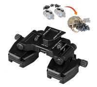 NVG30 / NVG10 / PVS-14 Binocular Bridge Mount - 90-Degree Flip Multi-Function Helmet Bracket, Metal Construction, Adjustable For Monocular Or Binocular Night Vision Setup(Black)