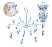 NVGFTG Pack of 2 Sock Dryers Clothes Airer with 40 Clothes Pegs, Foldable Rotary Airer, Small Dry Carousel Sock Hanger, Sock Holder, Clothes Airer for Socks, Underwear, Blue