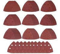NVGVUP 100 PCS Mouse Sander Pads, Multi Tool Triangle Sanding Pads, 6 Holes Electric Sander Sandpaper, Detail Sandpaper Sheets 40/60/80/100/120/150/180/240/320/400 Grits