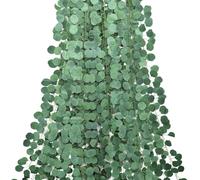 NVGVUP 12 PCS Artificial Eucalyptus Garland 2m, Artificial Eucalyptus Leaves, Plant Garland for Wedding Party Table, Fake Plants Foliage for Aesthetic Room Decor