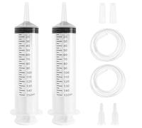 NVGVUP 150ml Large Capacity Syringe with Tubes: 2 Pcs Reusable Liquid Plastic Syringe, Individually Packaged Syring for Pet Feeding Plant Watering Scientific Laboratory Industry