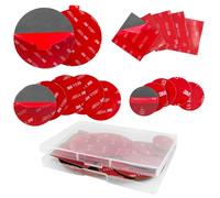NVGVUP 17 PCS 3M Double Sided Sticky Pads, Water Proof Number Plate Sticky Pads, 3M Double Sided Tape, 3M VHB Dash Cam Sticky Pad, 3M Adhesive Pads for Outdoor Household Mounting