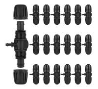 NVGVUP 18 Pieces Garden Watering Barbed Tee Tee Connector with Barbed Micro Drip Tee Water Divider, 1/2 Inch to 1/4 Inch Irrigation Pipe