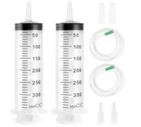 NVGVUP 350ML Large Capacity Syringe with Tubes: 2 Pcs Reusable Liquid Plastic Syringe, Individually Packaged Syring for Pet Feeding Plant Watering Scientific Laboratory Industry