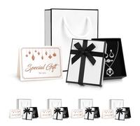 NVGVUP 5 Pcs Jewellery Presents Gift Boxes and Bags with Black Bow-Knot