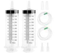 NVGVUP 500ML Large Capacity Syringe with Tubes: 2 Pcs Reusable Liquid Plastic Syringe, Individually Packaged Syring for Pet Feeding Plant Watering Scientific Laboratory Industry