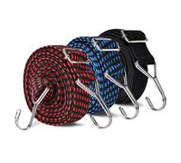 NVGVUP Bungee Cords With Hooks Adjustable, 3 Pack Heavy Duty Rubber Elastic Straps, Flat Bungee Straps for Roof Rack Bike Motorcycle Camping Luggage Moving Cargo