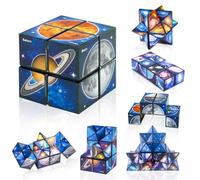 NVGVUP Infinity Cube 2 in 1 Toys for Kids Age 7 8 9 10, 3D Magic Star Cube Gifts for 6-12 Age Girls Boys Autism Travel Magic Cubes, Space Solar System Fidget Puzzles Smart Games Toy