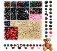 NVGVUP Safety Eyes and Nose for Crochet Toys, 924 Pcs Plastic Colourful Safety Eyes with Washer, Craft Doll Eyes for Crochet, Soft Toy, Amigurumi, Animals, Teddy Bear, DIY Crafts Doll