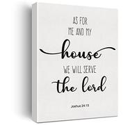 Nvhai Bible Verse Art Wall Decor Joshua 24:15 We Will Serve the Lord Scripture Canvas Painting Prints for Home Dining Room Living Room Decor Framed Artwork Christian Gifts(12x15 Inch)