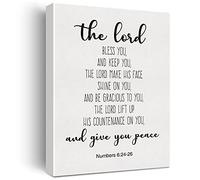Nvhai Bible Verse Art Wall Decor Numbers 6:24-26 The Lord Bless You Scripture Canvas Painting Prints for Home Dining Room Living Room Wall Decor Framed Artwork Christian Gifts(12x15 Inch)