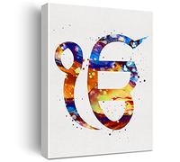 Nvhai Ek Onkar Watercolor Wall Art Khanda Symbol Canvas Painting Prints for Home Office Wall Decor Framed Sikhism Artwork Sikh Gifts(12x15 Inch)