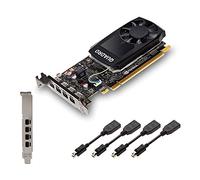 Nvidia Quadro P1000 Professional PCIe Express 4GB GDDR5 4X Mini DisplayPort Low & High Profile Graphics Card - Black - Includes 8 Display Cables - New Regular OEM Card Boxed