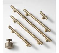 NVIIDRBL Brass Cabinet Handle Linear Knurled Solid Brass Drawer T Bar Bedroom Kitchen Cupboard 1Pcs(C-3730-224MM)