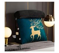 nviusdSJ Reading cushions, Pillow Triangular Wedge Cushion With Adjustable Neck,Shredded Memory Foam Back Support Backrest For Sofa Headboard Lumbar Pillows Ergonomic(Wealthy Deer,45x45x20cm)
