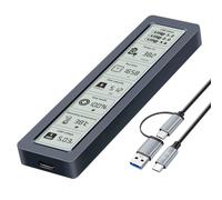 NVMe HDDs Enclosure With Smartests Display Monitor Real Time Health Data Aluminum Heat Dissipation USB 3.2 10Gbps Type C/A Cable Aluminum Alloy Ssds Enclosure With Monitor