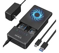 NVMe M.2 Duplicator Dual-Bay Offline Clone Tool-Free, Sokiwi 10Gbps NVMe Docking Station with Cooling Fan,NVMe M.2 SSD Enclosure for NVMe PCIe Size 2230/2242/2260/2280(up to 8TB)