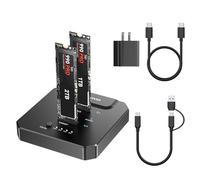 NVMe M.2 SSD Clone Enclosure - 20Gbps USB 3.2 Gen2X2, Dual-Bay M.2 NVMe Docking Station with Offline Cloning for Fast PC Upgrades, System Migration & Data Backup - Compatible with 2230/2242/2260/2280