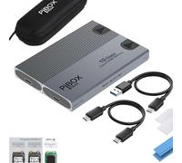 NVME M2 Enclosure Dual, PiBOX India NVMe SSD Enclosure - USB 3.2 10Gbps, Tool-Free M.2 NVMe Case, PCI-E Reader, USB-C, Supports M & B&M Keys, 2230/2242/2260/2280 SSDs, REALTEK RTL9210CN