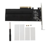NVMe PCIe Adapter Card, 2 Port M.2 NVMe M Key SSD to PCI Express 4.0 X 8, with Aluminum Heat Sink, for 2280 2260 2242 2230, for Linux