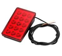 NVNGPGPBDM Lamp Housing Brake Light 12V 15 LED Style Rear Tail Lights Auto Warning Signal Stop Safety Lamps For Car For Motorcycle Rear Tail Lights(Red Shell)