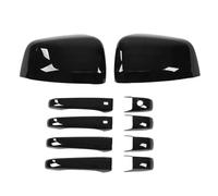 NVNZMFPPW Bright Black Outside Door Handle Trim Rearview Mirror Cover for Jeep for Grand for Cherokee WK2 WL 2011-2023 10PCS