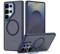 Nvollnoe for Samsung S25 Ultra Case Compatible with MagSafe Military Grade Shockproof Heavy Duty Protective Adjustable Kickstand Matte Semi Clear Phone Cover for Samsung S25 Ultra(Blue)