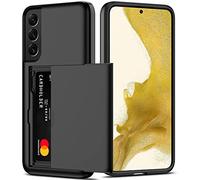 Nvollnoe Samsung S22 Plus Case with Card Holder 5G 6.6 inch Slim Dual Layer Heavy Duty Protective Wallet Case for Samsung S22 Plus (Black)