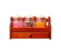 NVOQILIN 1/12 Scale Miniature Wooden Kitchen Shelf For Dollhouses Accessories Vintage Decorative Display