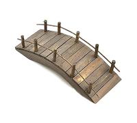 NVOQILIN 1:12 Wooden Bridge with Railings Miniatures Fairy Garden