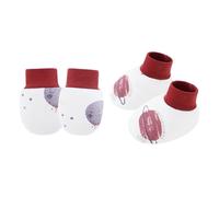 NVOQILIN 1 Set Infant Anti Scratch Gloves And Socks Set For Boys Girls Comfortable Cotton Mittens & Booties For Home Travel Baby Travel Essential