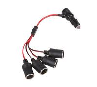 NVOQILIN 12V-24V Car Cigarettes Splitter Adapter Cable Cord with Power Switching Button 1 Male to 2/4/3 Female Socket