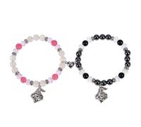 NVOQILIN 2 Pieces Trendy Charm Beads Halloween Pendant Wrist Jewelry Alloy For Any Occasion Couple Beads Bangle
