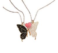NVOQILIN 2PCS Matching Butterfly Pendant Necklaces Featuring Glowing Effect and Secure Closure Best Friend Gift