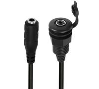 NVOQILIN 3.5mmThreaded Fixed Waterproof Cable 1/8Male to Female Embedding Mount Stereo Adapter 3.5mm Male Female