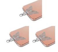 NVOQILIN 3PCS Metal Phone Strap Hook Patches with Rotating Mechanism Thin Design Fit Most Phone Case Secure Grip Lanyard Clamp
