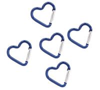 NVOQILIN 5Pcs Heart Shape Spring Clasps Aluminum Alloys Spring Snapping Hook Clip KeyRings Metal Carabiner Keychains Buckles Hardware