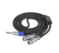 NVOQILIN 6.35mm 1/4inch Male Y Splitter Cable 6.5mm to Double 3Pin Male Female Connectors Wire for Mixers and