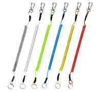 NVOQILIN 6pcs Fishing Coiled Lanyard Heavy Duty Boating Rope Retractable Wire Tools Lanyards Coiled Lanyard