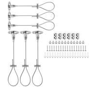 NVOQILIN 6pcs Strong Steel Ceiling Mounted Shower Curtain Rod Bracket Adjustable Length Up To 59 Inch Rustproof For