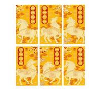 NVOQILIN 6Pieces Vietnamese New Year Angbao Paper Envelopes Cultural Horses Graphics Mattes Texture For Spring Festival Year Of The Horses Red Envelopes Vietnamese Design