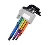 NVOQILIN 9Pcs Hexagonal Tool Set in Bright Color Long Ball End Design Color Coded L Wrench for Bicycles Repair Hand Tools High Strength Steel Wrenches