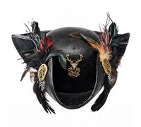 NVOQILIN Adjustable Size Pirate Hat with Ornament and Metal Particulars Perfect for Halloween Celebrations Themed Pirate Hat
