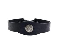 NVOQILIN Classical PU Leather Medieval Headband Embossing Pattern Hairband For Various Head Size Halloween Party Dressingup Props Fashion Headpiece