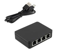 NVOQILIN Ethernet Splitter 1 to 4 Gigabit Networking Hubs 1000Mbps RJ45 Adapter with USB C Power Cable for Computers