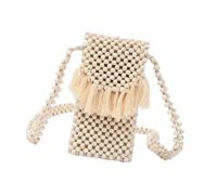 NVOQILIN Friendly Wooden Bead Handbag For Women Small Phone Bags Crossbody Bag For Beach Walks And Adventures Trendy Travel Companion