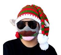 NVOQILIN Funny Christmas Party Hat Knit Caps With Pom-pom Novelty Santa Hats Set For Winter Party Hats For Kids Adults Men Women Funny Novelty Santa Kids Adult Knitted