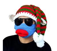 NVOQILIN Funny Christmas Party Hat Knit Caps With Pom-pom Novelty Santa Hats Set For Winter Party Hats For Kids Adults Men Women Funny Novelty Santa Kids Adult Knitted