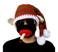 NVOQILIN Funny Christmas Party Hat Knit Caps With Pom-pom Novelty Santa Hats Set For Winter Party Hats For Kids Adults Men Women Funny Novelty Santa Kids Adult Knitted